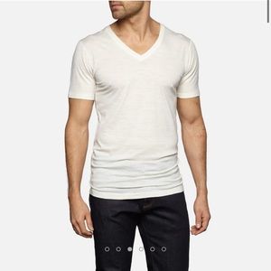 Wool&Prince 100% merino wool cream v neck undershirt